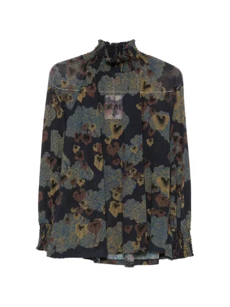 Bluză Siyu cu model floral cu imagine albastru