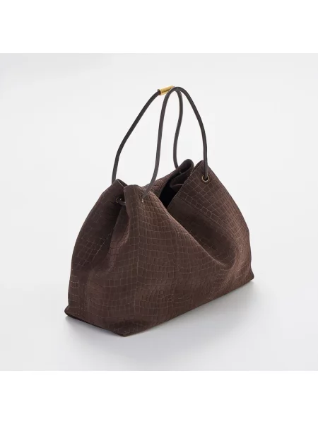 Shopperka Trussardi zamszowa brązowa