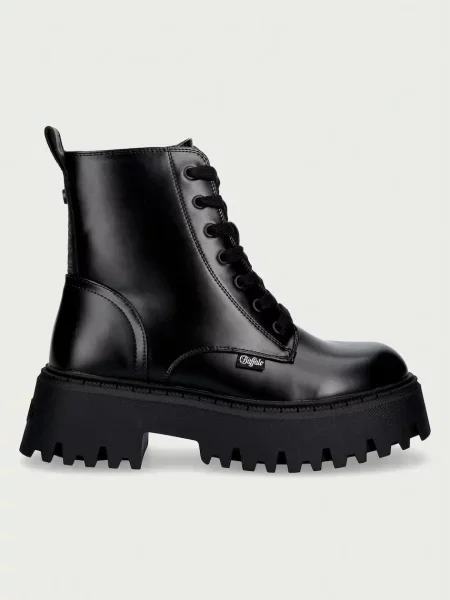 Buffalo workery na platforme dámske Aspen Lace Up čierna