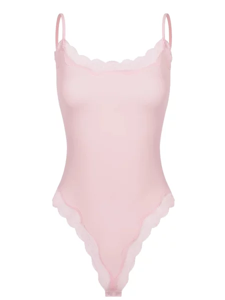 Cfab Body Bodysuit String mit Lace pasztell-rózsaszín rózsaszín
