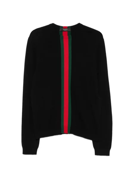 Pulover Gucci din cașmir cu dungi negru