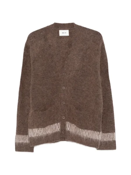 Kardigan Nn07 z dekoltem w serek brązowy