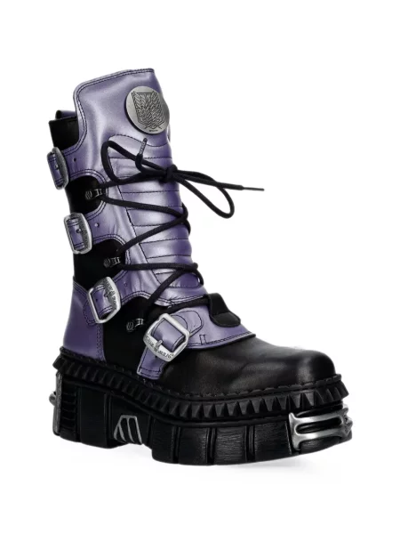 Botine New Rock cu platformă negru