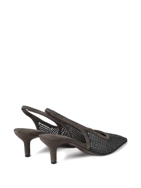 Pantofi cu toc Brunello Cucinelli slingback maro