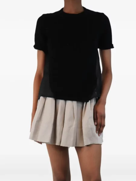 Top N°21 cu model floral din dantelă negru