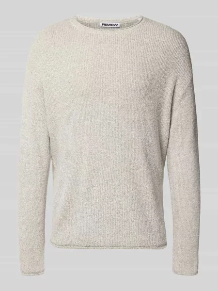 Sweter z dzianiny z prążkowanymi wykończeniami Review