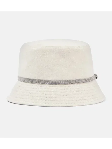 Laneni šešir Brunello Cucinelli bež