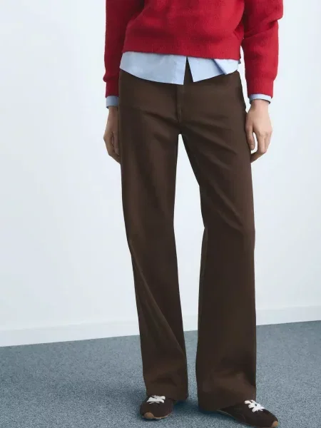 Широкі джинси MANGO коричневий