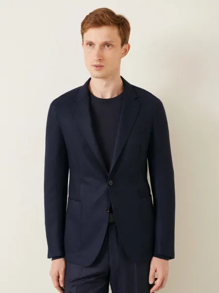 Zegna Marynarka Extra Slim Fit blau granatowa