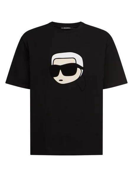 Karl Lagerfeld Tricou Ikon bej / negru alb