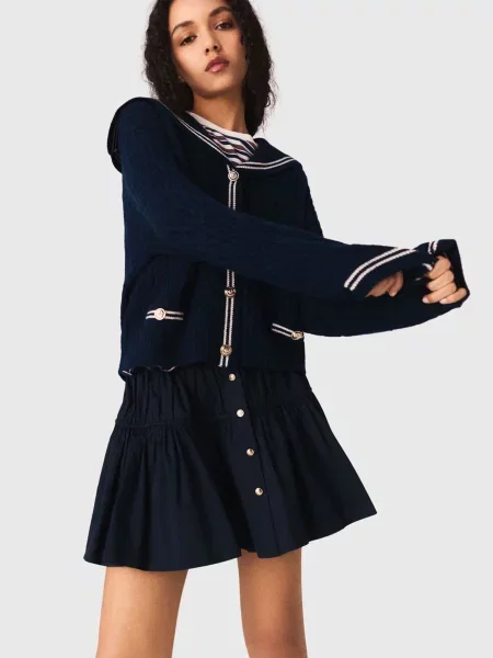 Вовняний кардиган Maje синій