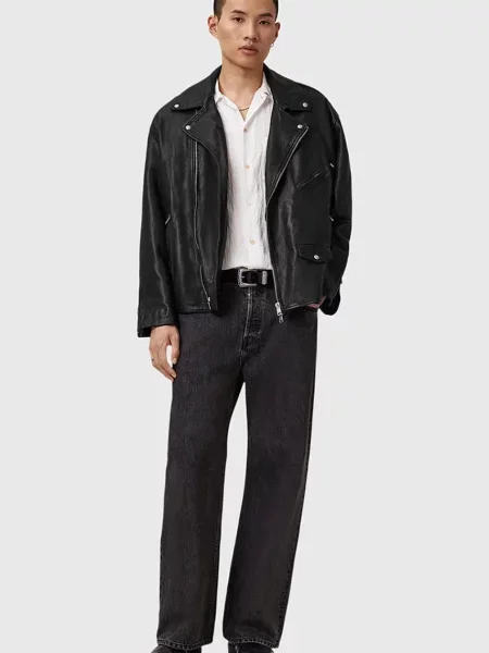 Кожаная куртка Allsaints черная