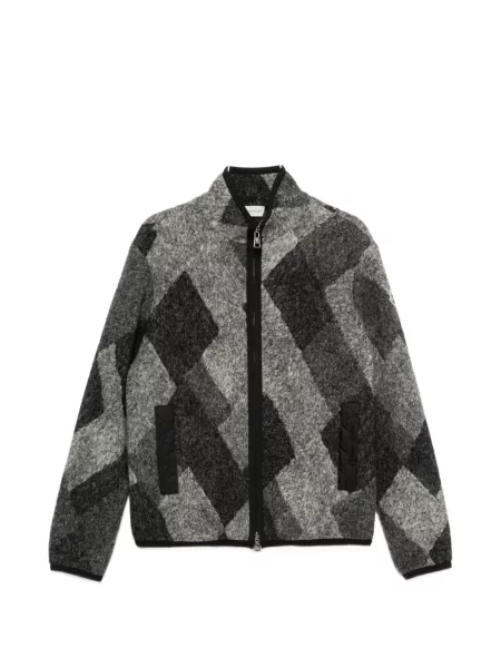 Geacă Moncler în carouri gri