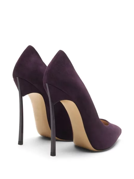 Pantofi cu toc Casadei din piele de căprioară violet