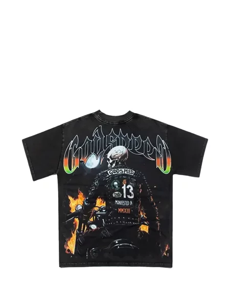 Tricou Godspeed cu imagine negru