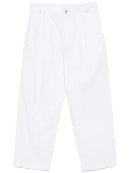 Plisované široké kalhoty Moschino bílé