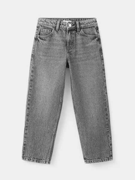 Dżinsy straight fit denim Dzieci 7 MANGO KIDS szary