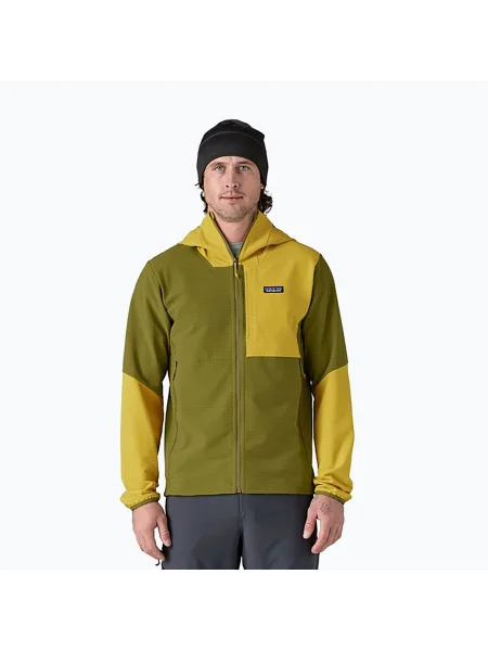 Tricou cu glugă pentru bărbați Patagonia R1 TechFace Hoody graze verde
