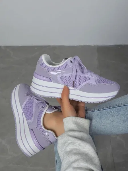 Sneakerși Resti cu platformă alb