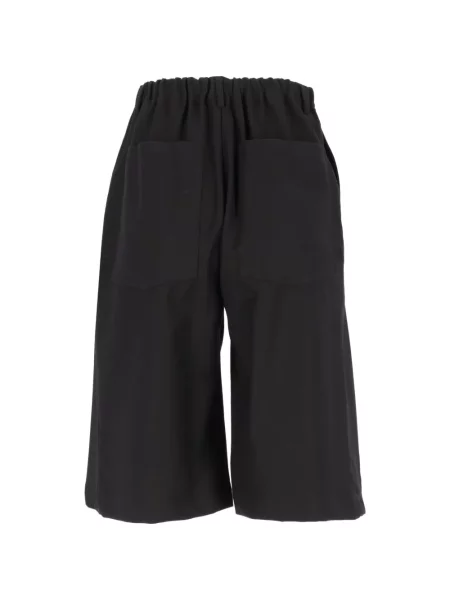 Pantaloni scurți Barena de lână negru