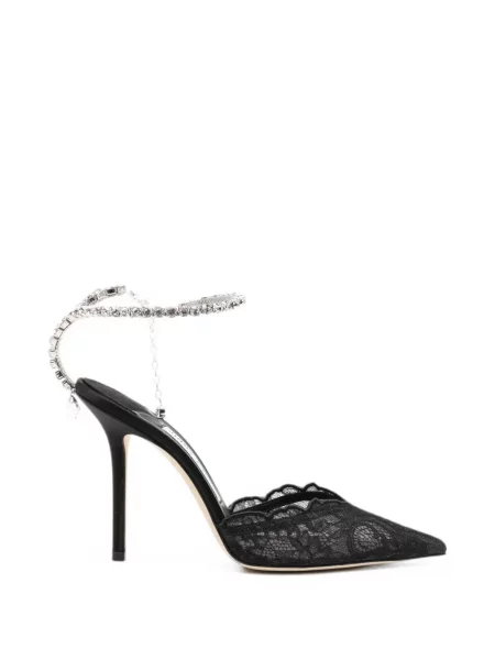 Pantofi cu toc Jimmy Choo din dantelă negru