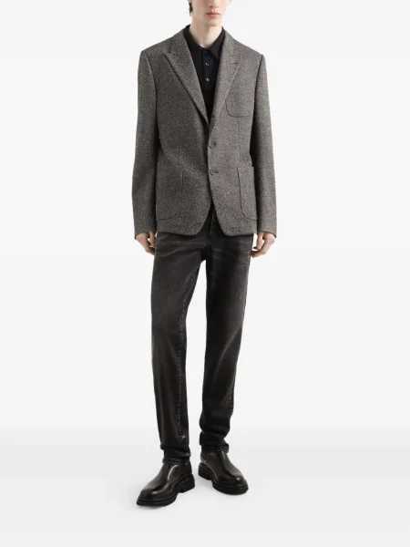 Sacou Dolce & Gabbana cu model herringbone gri