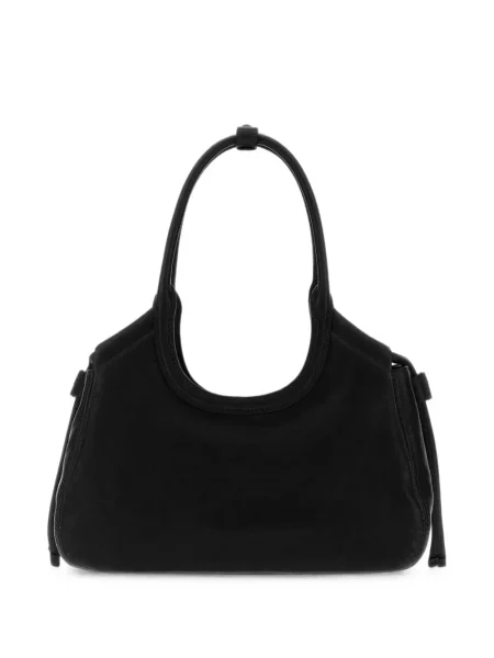 Кожена шопинг чанта Miu Miu черно