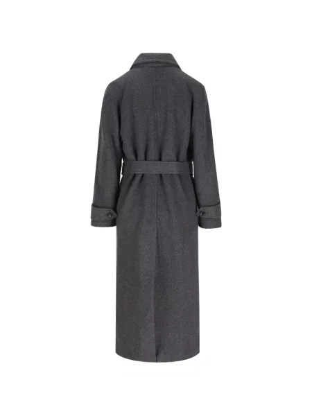 Двуредно препасан палто Max Mara сиво