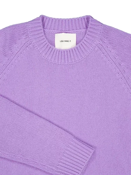 Pulover Lisa Yang cu decolteu rotund violet