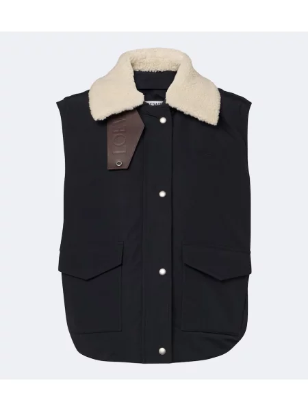 Vestă Loewe din piele de oaie negru