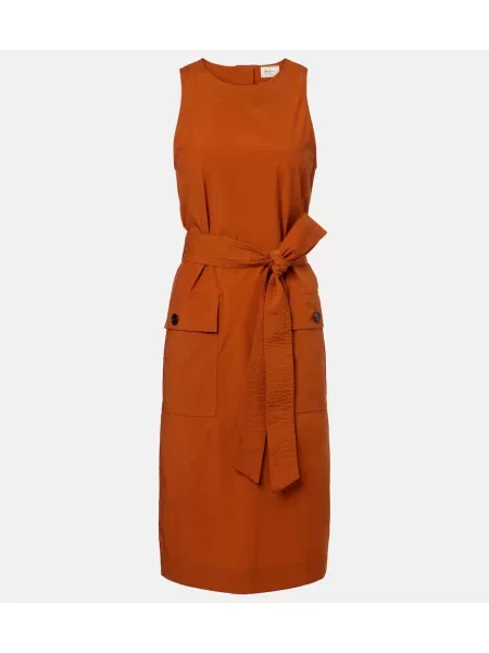 Cu centură rochie midi Saint Laurent maro