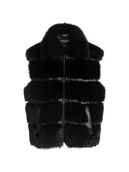 Vestă Dolce & Gabbana cu blană negru