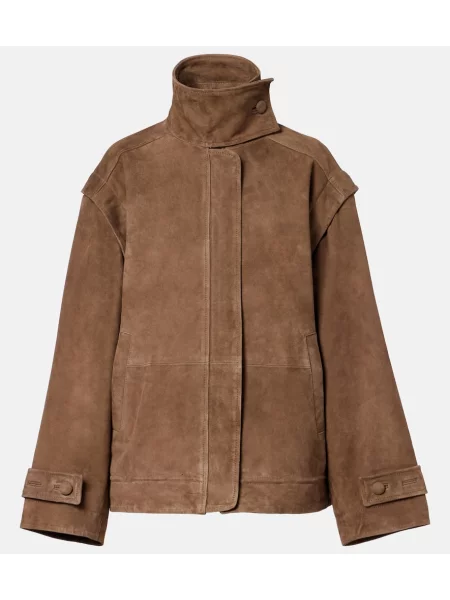 Geacă Rotate din piele de căprioară maro