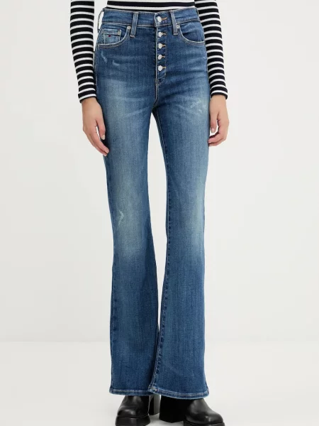Дънки Tommy Jeans с висока талия синьо