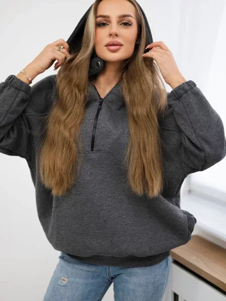 Hanorac cu glugă Kesi maro