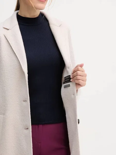 Вовняне пальто OUI бежевий