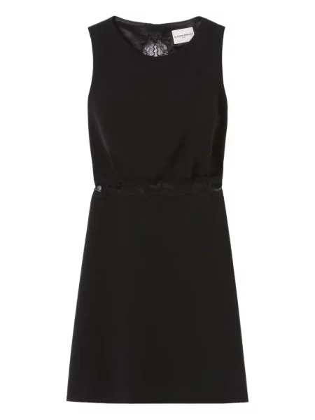 Rochie fără mâneci Claudie Pierlot fără mâneci din dantelă de costum negru