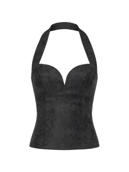 Bluzka Reformation w kwiatki z nadrukiem czarna