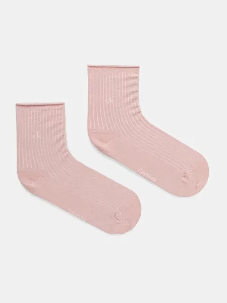 Чорапи Calvin Klein 2 чифта розово