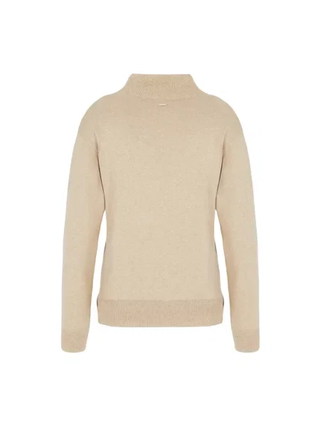 Sweter z golfem Armani Exchange wełniany do golfa beżowy