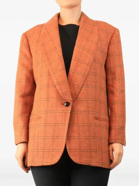 Kostkované sako Weekend Max Mara oranžové