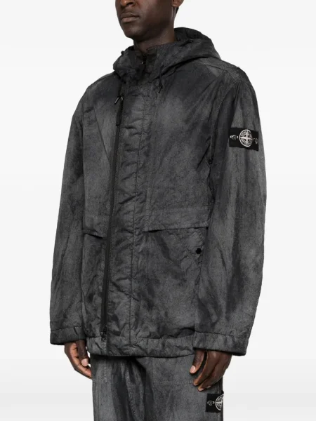 Kaput Stone Island s kapuljačom kamenje siva