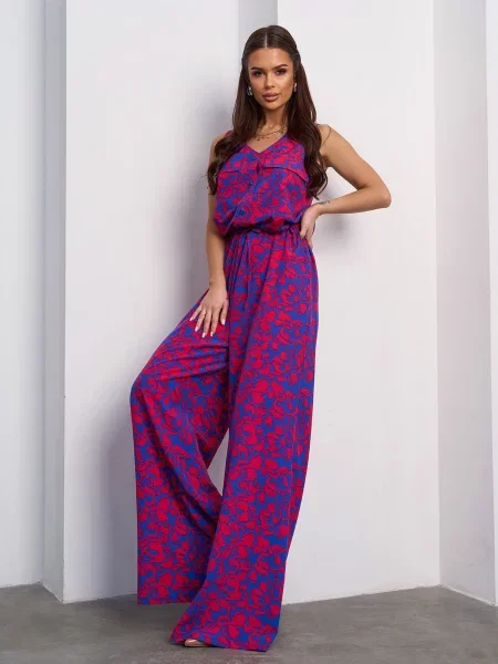 Комбінезон ISSA Plus комбінований верх синій