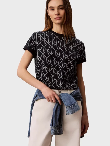 Класична футболка Calvin Klein Jeans з принтом синя
