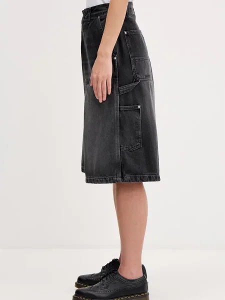Τζιν σορτς Carhartt WIP W Nixon Double Knee Short μαύρο