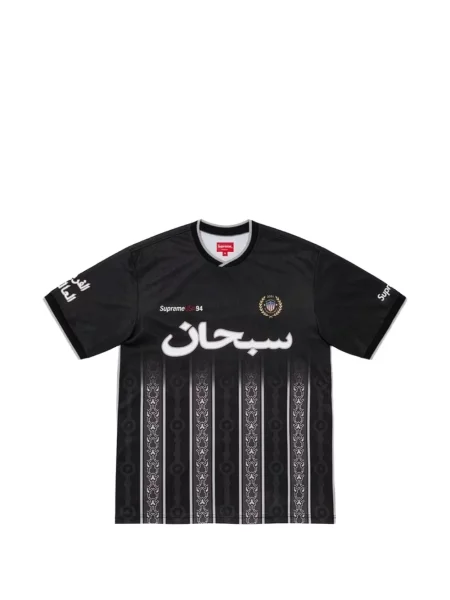 Fotbal cămașă Supreme din jerseu cu autograf negru