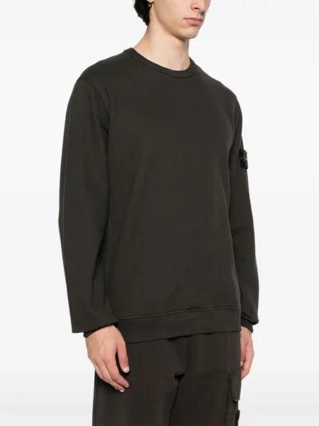Hanorac crewneck Stone Island cu strasuri gri