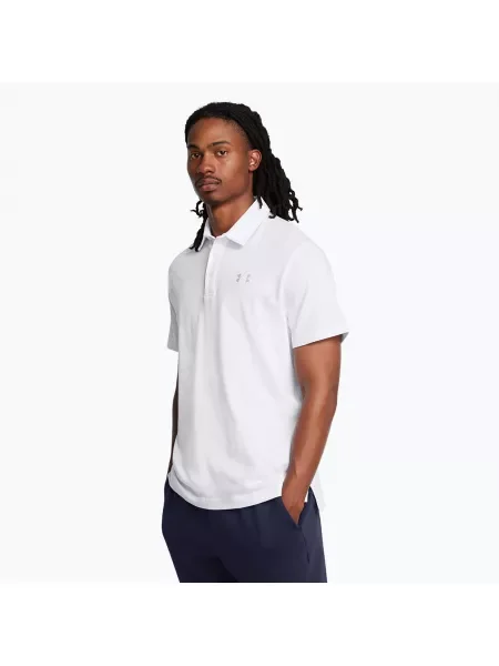 Tricou polo pentru bărbați Under Armour Icon Polo alb/alb alb
