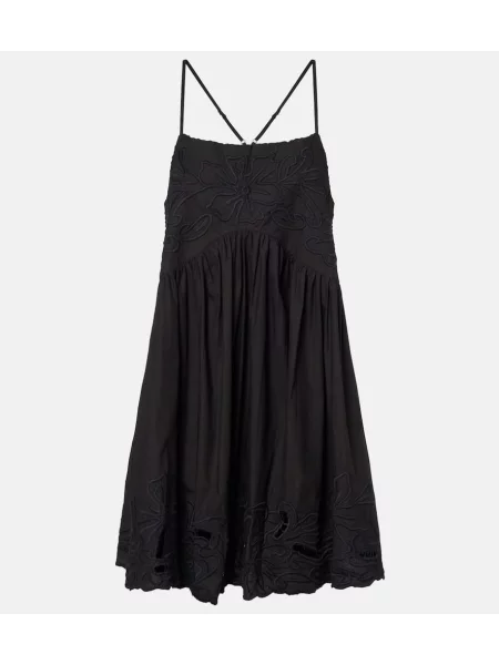 Rochie Juliet Dunn cu broderie din poplin negru
