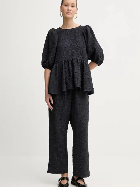 Stine Goya spodnie granatowy proste high waist